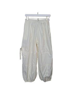 Urban Outfitters Cream Parachute Balloon Leg Cargo Pants Cropped Sz Small NWT